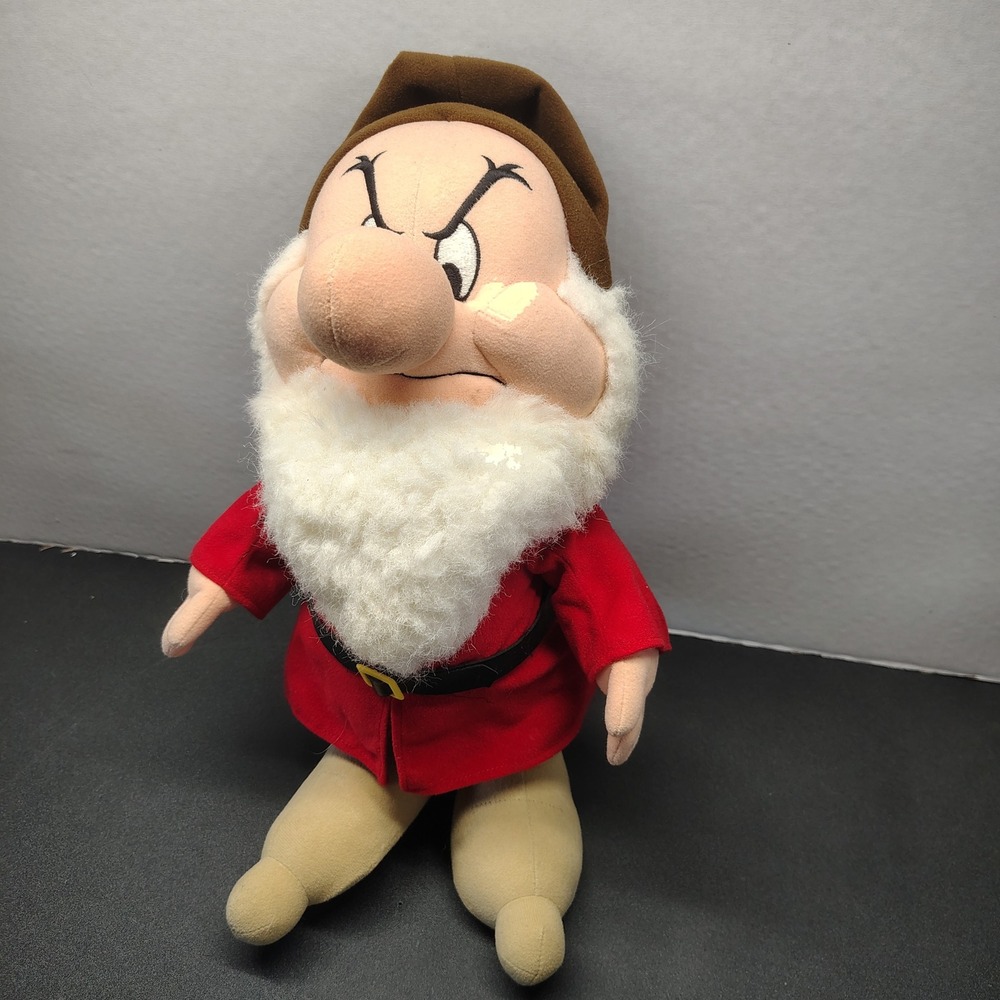 Disney Grumpy Plush Toy Red Snow White Seven Dwarfs Stuffed Animal